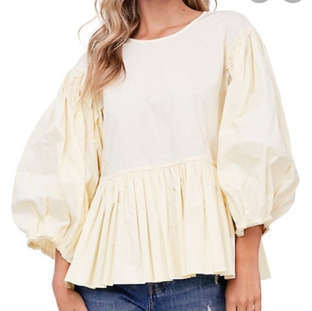 En Saison poplin sleeve blouse